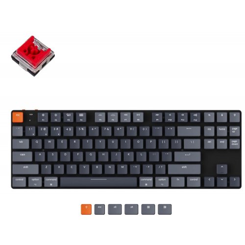 Купить Клавиатура Keychron K1SE 87 Key White Led Optical Red Hot-Swap WL (K1SED1) Black - цена в Харькове, Киеве, Днепре, Одессе
в интернет-магазине Telemart фото