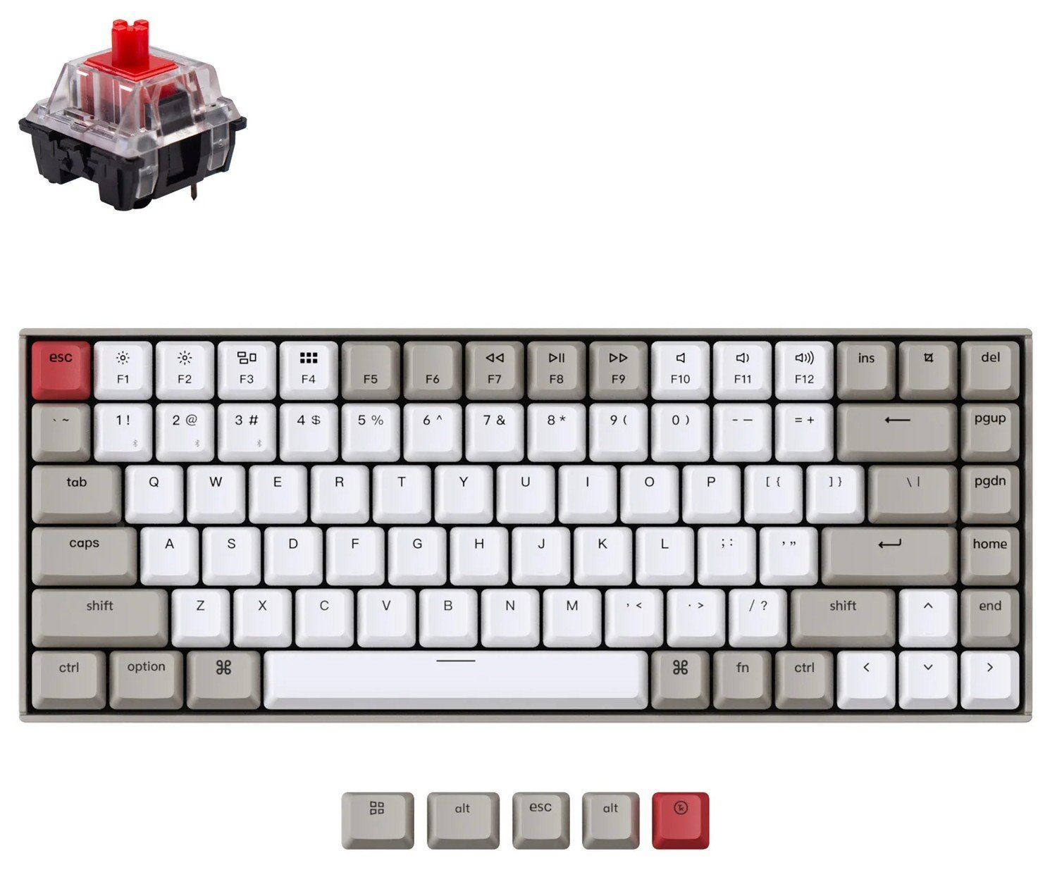 Купить Клавиатура Keychron K2 84 Key Gateron G PRO Red WL (K2K1) Retro -  цена в Харькове, Киеве, Днепре, Одессе в интернет-магазине Telemart