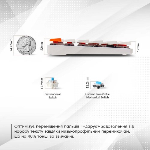 Купить Клавиатура Keychron K3 84 Key Gateron Red WL (K3K1) White - цена в Харькове, Киеве, Днепре, Одессе
в интернет-магазине Telemart фото