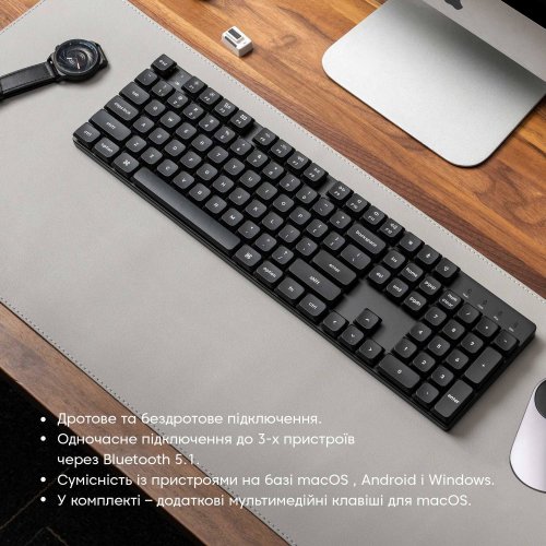 Клавіатура Keychron K5SE 104 Key RGB Gateron Brown WL (K5SEH3) Black купити в Україні: Київ, Львів, Хмельницький, Тернопіль, Івано-Франківськ | Низька ціна, відгуки, характеристики від TELEMART фото