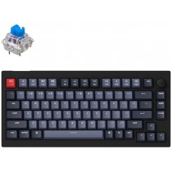 Клавіатура Keychron V1 84 Key QMK RGB Gateron G PRO Blue Hot-Swap Knob (V1D2) Carbon Black