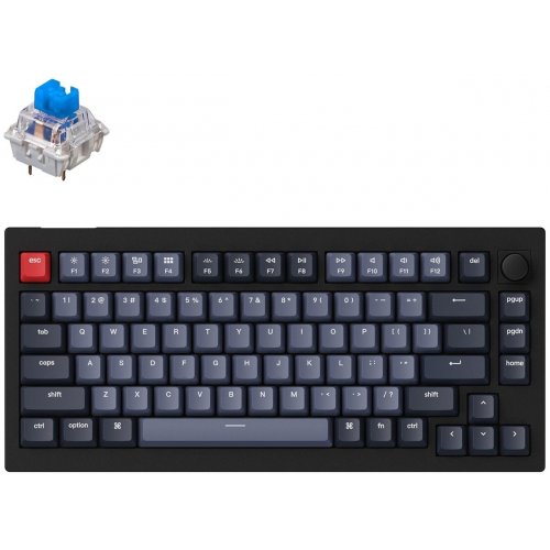 

Keychron V1 84 Key QMK RGB Gateron G PRO Blue Hot-Swap Knob (V1D2) Carbon Black