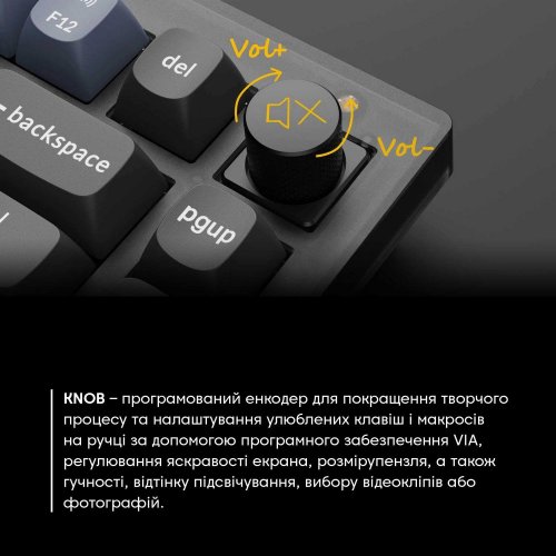 Купить Клавиатура Keychron V1 84 Key QMK RGB Gateron G PRO Blue Hot-Swap Knob (V1C2) Frosted Black - цена в Харькове, Киеве, Днепре, Одессе
в интернет-магазине Telemart фото