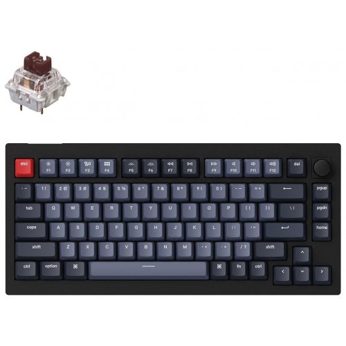 

Keychron V1 84 Key QMK RGB Gateron G PRO Brown Hot-Swap Knob (V1D3) Carbon Black