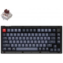 Клавіатура Keychron V1 84 Key QMK RGB Gateron G PRO Brown Hot-Swap Knob (V1C3) Frosted Black