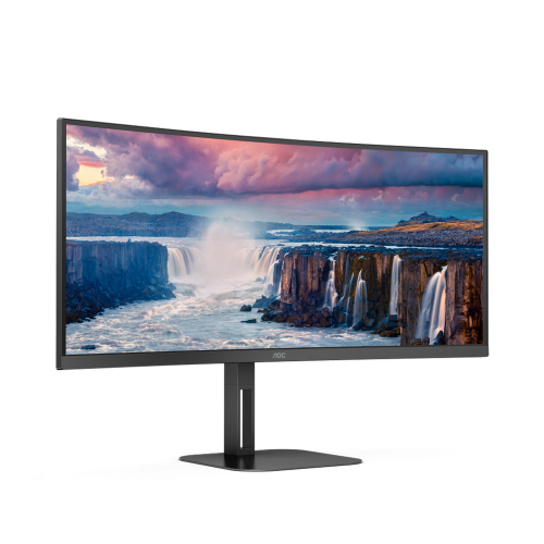 Купить Монитор AOC 34" CU34V5C/BK Black - цена в Харькове, Киеве, Днепре, Одессе
в интернет-магазине Telemart фото