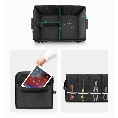 Купити Автомобільна сумка-органайзер для машин Ugreen LP256 Car Trunk Organizer 55L Oxford+Aluminium Alloy (80710) Black - ціна в Києві, Львові, Вінниці, Хмельницькому, Франківську, Україні | інтернет-магазин TELEMART.UA фото