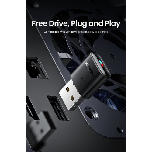 Купить Bluetooth адаптер UGreen CM408 USB 2.0 Bluetooth Transmitter 5.0 (10928) Black - цена в Харькове, Киеве, Днепре, Одессе
в интернет-магазине Telemart фото