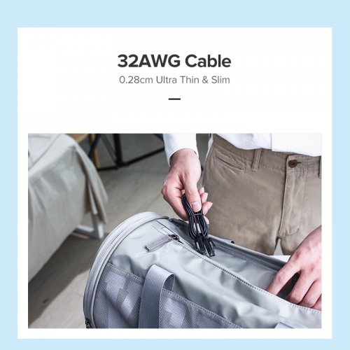 Патч-корд Ugreen NW122 CAT 6A Pure Copper Ethernet Cable OD2.8 0.5m (70331) Black купити в Україні | Telemart фото