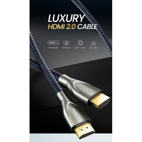 Купить Кабель Ugreen HD131 HDMI to HDMI v2.0 1m (50106) Gray - цена в Харькове, Киеве, Днепре, Одессе
в интернет-магазине Telemart фото