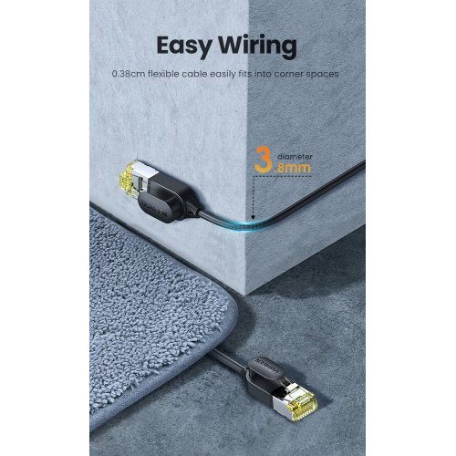 Ugreen NW149 CAT7 Shielded Round Fine Cable Modular Plugs 0.5m (80414) купити в Україні | Telemart фото