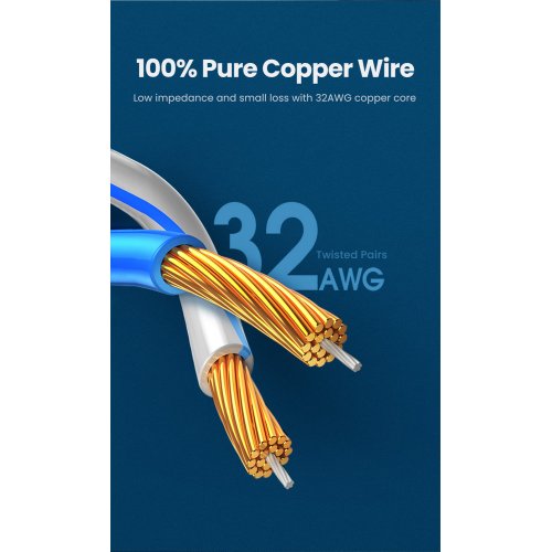 Ugreen NW149 CAT7 Shielded Round Fine Cable Modular Plugs 0.5m (80414) купити в Україні | Telemart фото