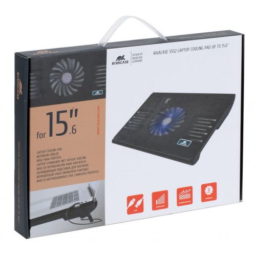 Купити Підставка для ноутбука Rivacase 15.6" Rivapower (5552) Black - ціна в Києві, Львові, Вінниці, Хмельницькому, Франківську, Україні | інтернет-магазин TELEMART.UA фото