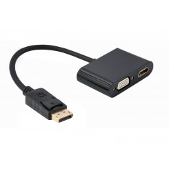 Адаптер Cablexpert DisplayPort 1.2 - HDMI/VGA 0.1m (A-DPM-HDMIFVGAF-01) Black
