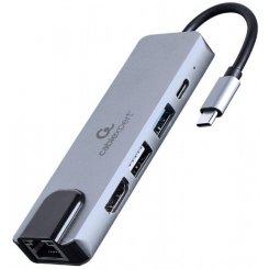USB-хаб Cablexpert USB Type-C 5 in 1 (A-CM-COMBO5-04) Grey
