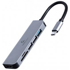 USB-хаб Cablexpert USB Type-C 6 in 1 (A-CM-COMBO6-02) Grey