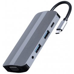 USB-хаб Cablexpert USB Type-C 8 in 1 (A-CM-COMBO8-02) Grey