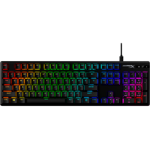 Купити Клавіатура HyperX Alloy Origins PBT RGB Mechnical HyperX Aqua (639N5AA) Black - ціна в Києві, Львові, Вінниці, Хмельницькому, Франківську, Україні | інтернет-магазин TELEMART.UA фото