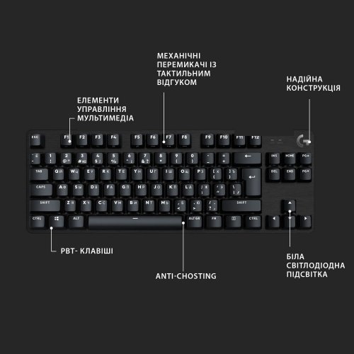 Фото Клавіатура Logitech G413 TKL SE (920-010446) Black