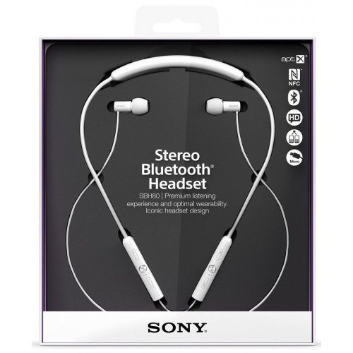 Купити Навушники Sony Bluetooth SBH80 White - ціна в Києві, Львові, Вінниці, Хмельницькому, Франківську, Україні | інтернет-магазин TELEMART.UA фото