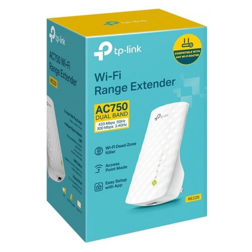 Ретранслятор TP-LINK RE220 купить в Украине: Киев, Днепр, Харьков, Одесса  | Низкая цена, отзывы, характеристики от TELEMART фото