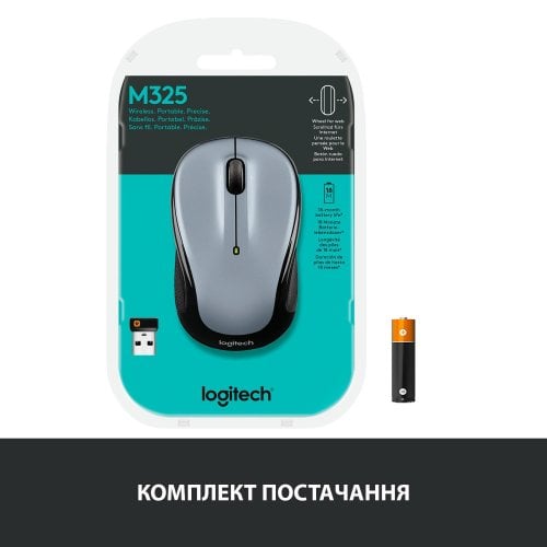 Купить Мышка Logitech M325S Wireless (910-006813) Light Silver - цена в Харькове, Киеве, Днепре, Одессе
в интернет-магазине Telemart фото