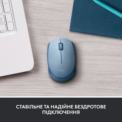 Купить Мышка Logitech M171 Wireless (910-006866) Blue Gray - цена в Харькове, Киеве, Днепре, Одессе
в интернет-магазине Telemart фото