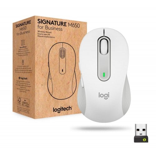 Купити Миша Logitech Signature M650 Wireless for Business (910-006275) Off-White - ціна в Києві, Львові, Вінниці, Хмельницькому, Франківську, Україні | інтернет-магазин TELEMART.UA фото