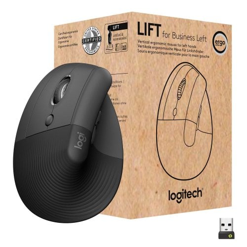 Купить Мышка Logitech Lift Left Vertical Ergonomic (910-006495) Graphite/Black - цена в Харькове, Киеве, Днепре, Одессе
в интернет-магазине Telemart фото