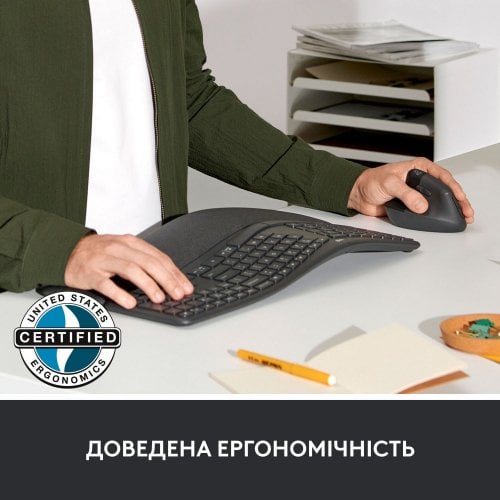 Купить Мышка Logitech Lift Left Vertical Ergonomic (910-006495) Graphite/Black - цена в Харькове, Киеве, Днепре, Одессе
в интернет-магазине Telemart фото