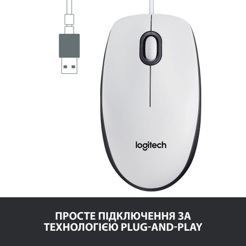 Фото Мышка Logitech M100 (910-006764) White