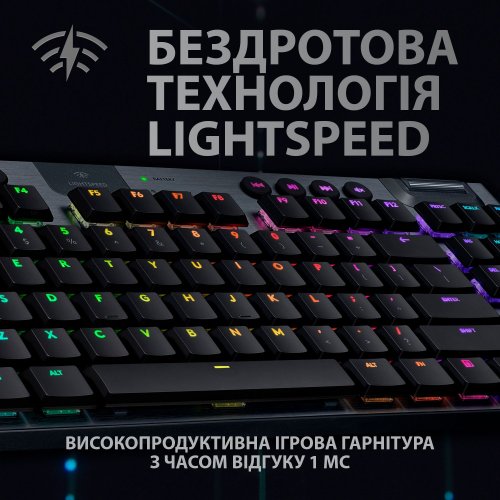 Купить Клавиатура Logitech G915 TKL RGB Mechanical Tactile (920-009503) Carbon - цена в Харькове, Киеве, Днепре, Одессе
в интернет-магазине Telemart фото