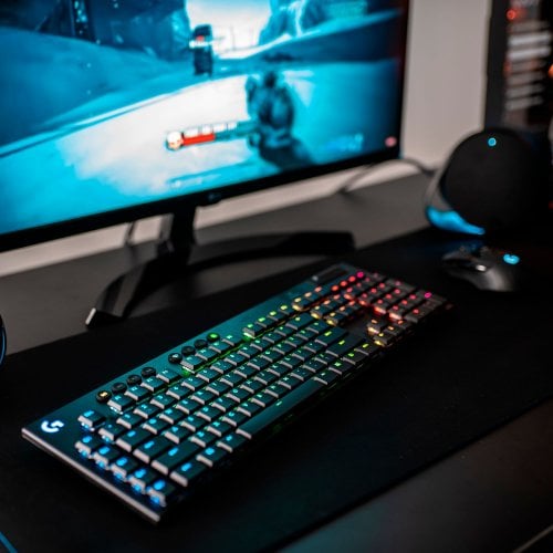 Купить Клавиатура Logitech G915 RGB Mechanical Tactile (920-008910) Black - цена в Харькове, Киеве, Днепре, Одессе
в интернет-магазине Telemart фото