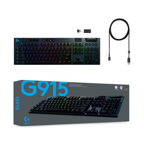 Купить Клавиатура Logitech G915 RGB Mechanical Tactile (920-008910) Black - цена в Харькове, Киеве, Днепре, Одессе
в интернет-магазине Telemart фото