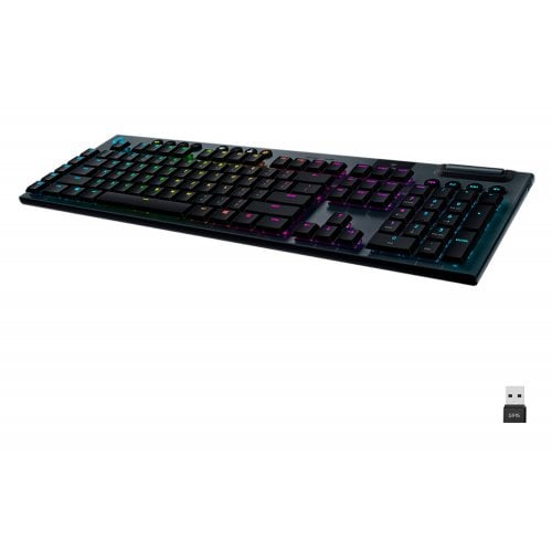 Купить Клавиатура Logitech G915 RGB Mechanical Clicky (920-009111) Black - цена в Харькове, Киеве, Днепре, Одессе
в интернет-магазине Telemart фото