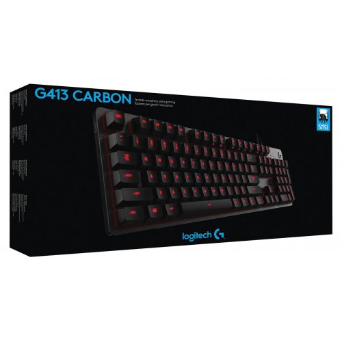Купити Клавіатура Logitech G413 Mechanical Romer-G Tactile (920-008310) Carbon - ціна в Києві, Львові, Вінниці, Хмельницькому, Франківську, Україні | інтернет-магазин TELEMART.UA фото