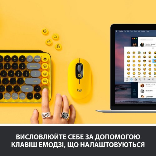 Купити Клавіатура Logitech POP Keys Wireless GX Brown (920-010735) Blast Yellow - ціна в Києві, Львові, Вінниці, Хмельницькому, Франківську, Україні | інтернет-магазин TELEMART.UA фото