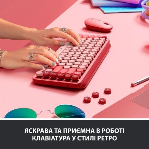 Купить Клавиатура Logitech POP Keys Wireless GX Brown (920-010737) Heartbreaker Rose - цена в Харькове, Киеве, Днепре, Одессе
в интернет-магазине Telemart фото