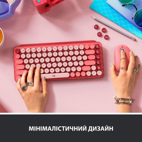 Купить Клавиатура Logitech POP Keys Wireless GX Brown (920-010737) Heartbreaker Rose - цена в Харькове, Киеве, Днепре, Одессе
в интернет-магазине Telemart фото