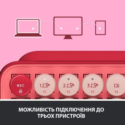 Купить Клавиатура Logitech POP Keys Wireless GX Brown (920-010737) Heartbreaker Rose - цена в Харькове, Киеве, Днепре, Одессе
в интернет-магазине Telemart фото