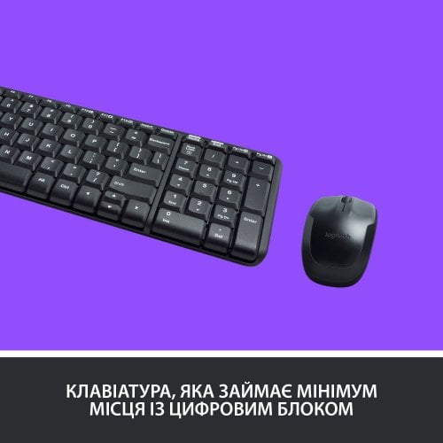 Купити Комплект Logitech MK220 Wireless Combo (920-003168) Black - ціна в Києві, Львові, Вінниці, Хмельницькому, Франківську, Україні | інтернет-магазин TELEMART.UA фото