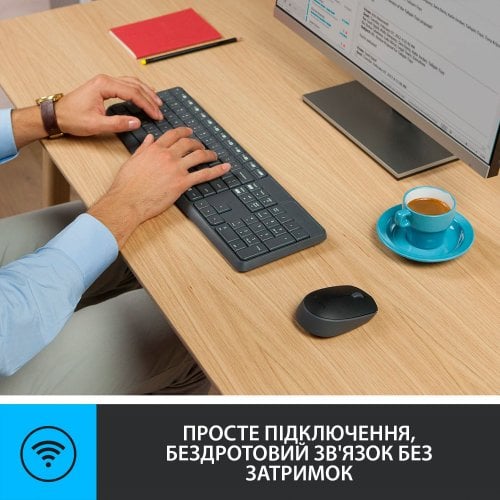 Купити Комплект Logitech MK235 Wireless Combo (920-007931) Black - ціна в Києві, Львові, Вінниці, Хмельницькому, Франківську, Україні | інтернет-магазин TELEMART.UA фото