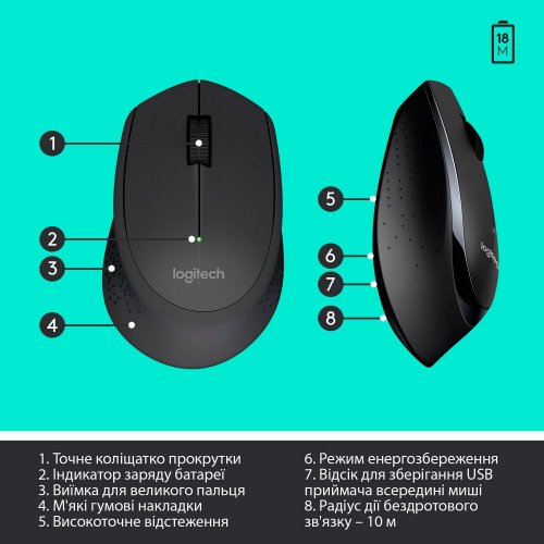 Купить Комплект Logitech MK345 Wireless Combo (920-006489) Black - цена в Харькове, Киеве, Днепре, Одессе
в интернет-магазине Telemart фото