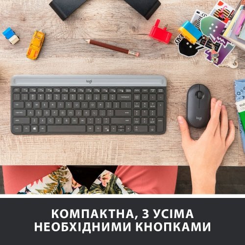 Купити Комплект Logitech MK470 Slim Wireless Combo (920-009204) Graphite - ціна в Києві, Львові, Вінниці, Хмельницькому, Франківську, Україні | інтернет-магазин TELEMART.UA фото