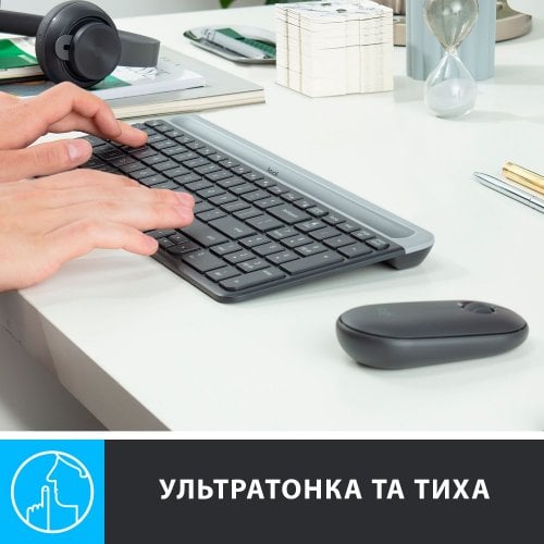 Купити Комплект Logitech MK470 Slim Wireless Combo (920-009204) Graphite - ціна в Києві, Львові, Вінниці, Хмельницькому, Франківську, Україні | інтернет-магазин TELEMART.UA фото