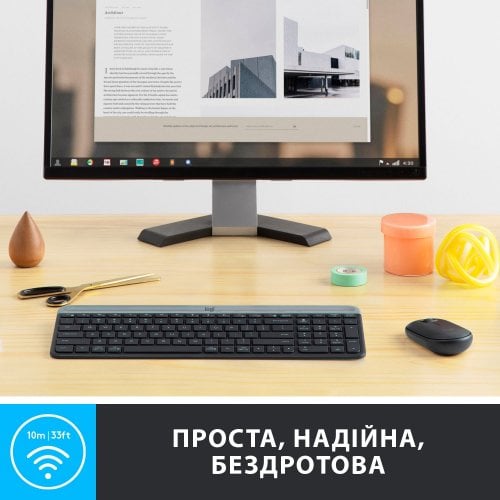 Купити Комплект Logitech MK470 Slim Wireless Combo (920-009204) Graphite - ціна в Києві, Львові, Вінниці, Хмельницькому, Франківську, Україні | інтернет-магазин TELEMART.UA фото