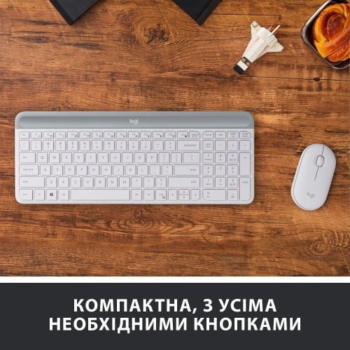 Купити Комплект Logitech MK470 Slim Wireless Combo (920-009205) Off-White - ціна в Києві, Львові, Вінниці, Хмельницькому, Франківську, Україні | інтернет-магазин TELEMART.UA фото