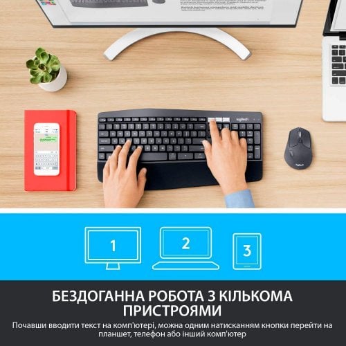 Купити Комплект Logitech MK850 Performance Wireless Combo (920-008226) Black - ціна в Києві, Львові, Вінниці, Хмельницькому, Франківську, Україні | інтернет-магазин TELEMART.UA фото