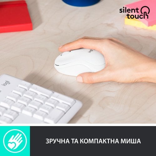 Купити Комплект Logitech MK295 Silent Wireless Combo (920-009824) Off-White - ціна в Києві, Львові, Вінниці, Хмельницькому, Франківську, Україні | інтернет-магазин TELEMART.UA фото