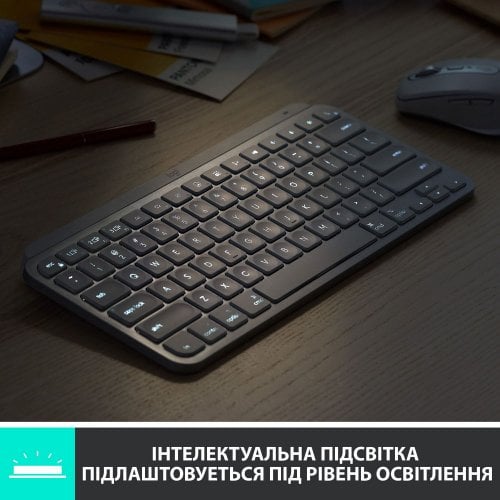 Купити Клавіатура Logitech MX Keys Mini Wireless Illuminated (920-010499) Pale Grey - ціна в Києві, Львові, Вінниці, Хмельницькому, Франківську, Україні | інтернет-магазин TELEMART.UA фото